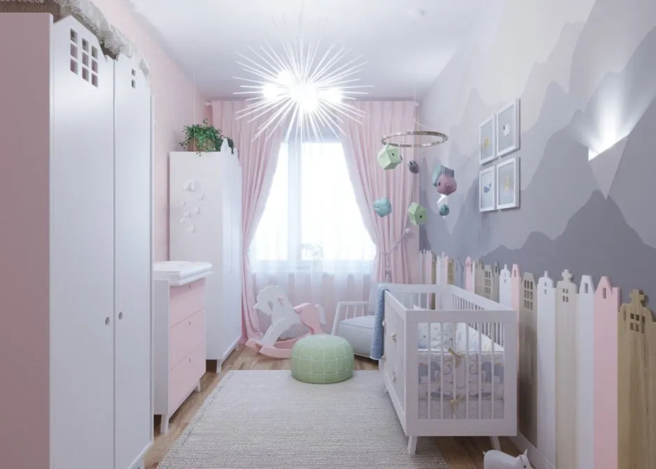 Детская комната для девочки 1 год