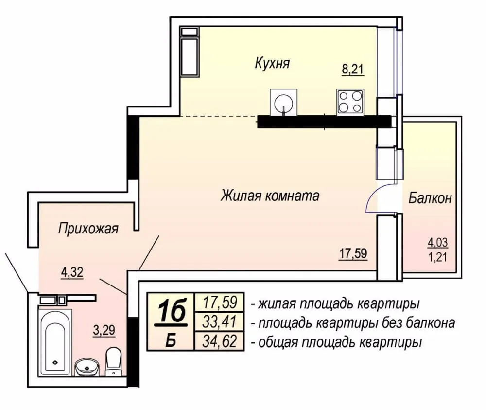 План квартиры с указанием площадей помещений