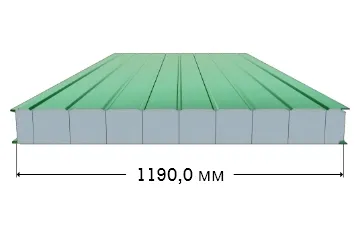 Стеновая панель с полистироловым наполнением и оцинкованной сталью 0,5/0,5 мм с полимерным покрытием
