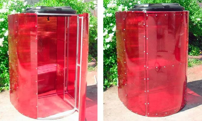 пластиковая душевая кабина для дачи с подогревом воды