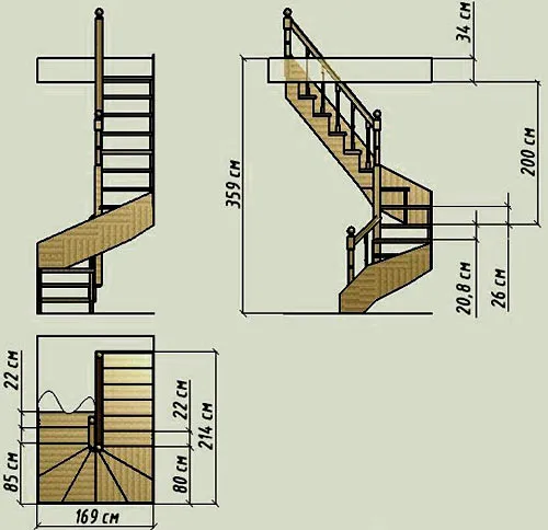 чертеж металлической лестницы 