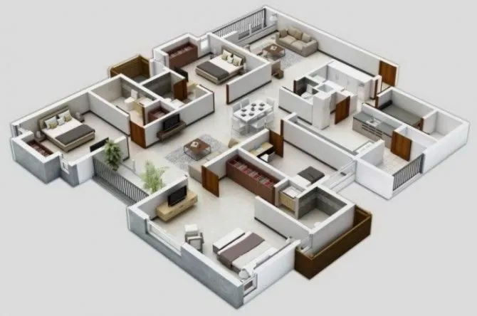 ( 60 фото) Схемы и фото планировок 4х комнатных квартир удачные решения